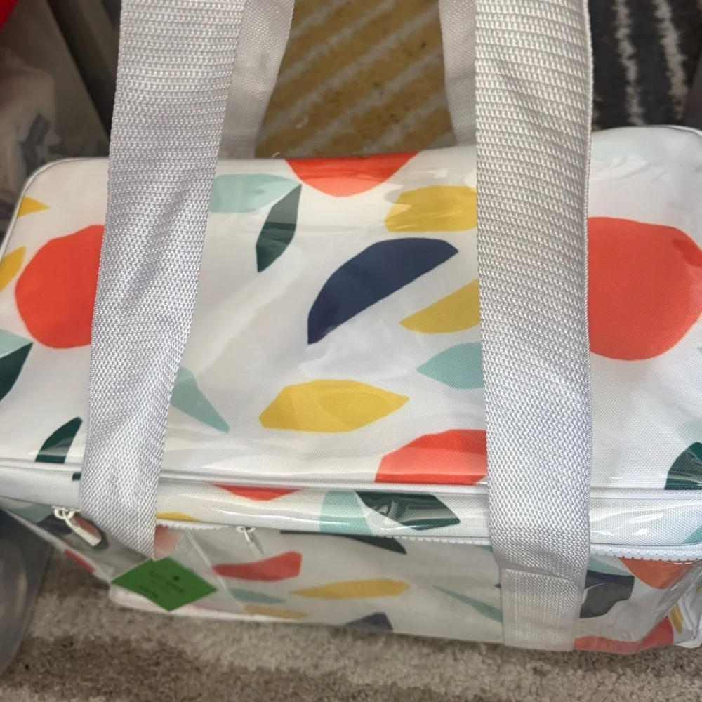 Kate Spade Colorful fruit design coolerTote Bag w/ plastic coating,zipper,straps